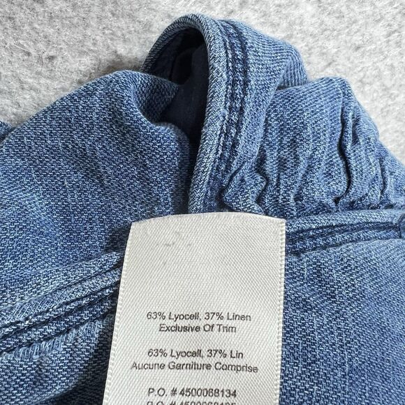 Aritzia Wilfred Gabrielle Skirt Size 2XS Blue Midi Linen Blend Denim Pockets - Picture 10 of 12